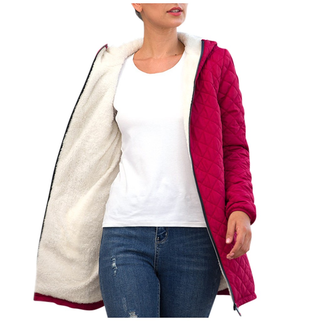 Women' Coat Thick Winter Warm Lining parka Fashion Female Velvet Hooded Solid Zipper Casual Loose Outwear manteau femme hiver, Red
Women' Coat Thick Winter Warm Lining parka Fashion Female Velvet Hooded Solid Zipper Casual Loose Outwear manteau femme hiver, Red