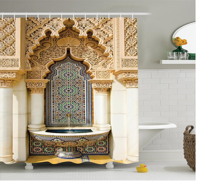 Moroccan Decor Shower Curtain Vintage Building Design Polyester Fabric Bathroom Shower Curtain Set with Hooks Shower Curtains
Moroccan Decor Shower Curtain Vintage Building Design Polyester Fabric Bathroom Shower Curtain Set with Hooks Shower Curtains