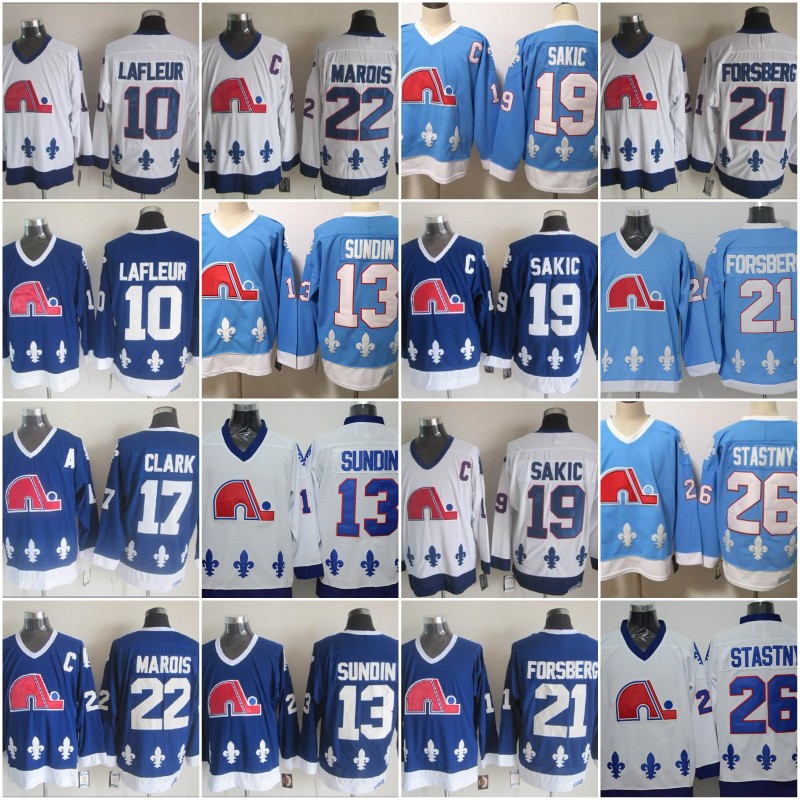 Quebec Nordiques Winter Classic Men 10 Guy Lafleur 13 Mats Sundin 19 Joe Sakic 21 Peter Forsberg 26 Peter Stastny Ice Hockey Jerseys
Quebec Nordiques Winter Classic Men 10 Guy Lafleur 13 Mats Sundin 19 Joe Sakic 21 Peter Forsberg 26 Peter Stastny Ice Hockey Jerseys
