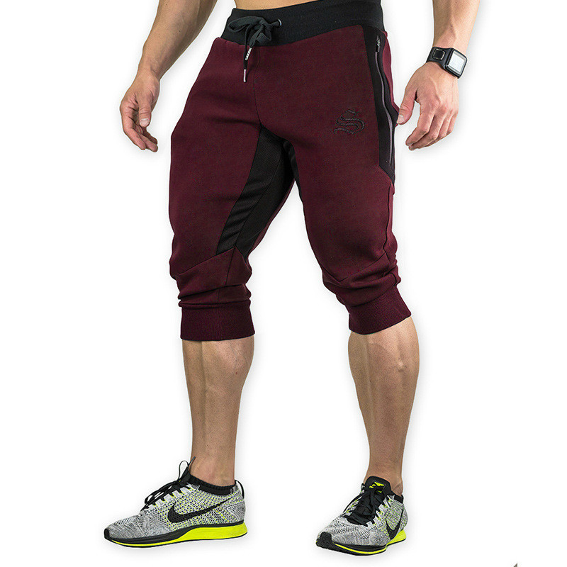 Men's Cotton Casual shorts 3/4 Jogger Capri Pants Breathable Below Knee Short Pants with Three Pockets MX200324