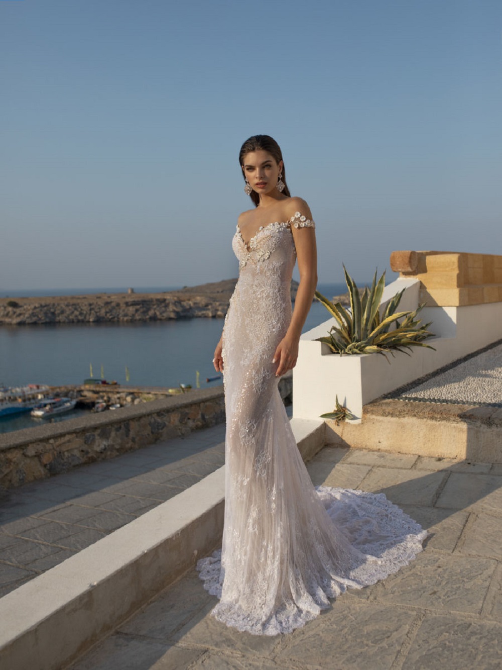 lian rokman mermaid wedding dresses beads appliqued lace illusion jewel neck bridal gowns sweep train backless robe de marie