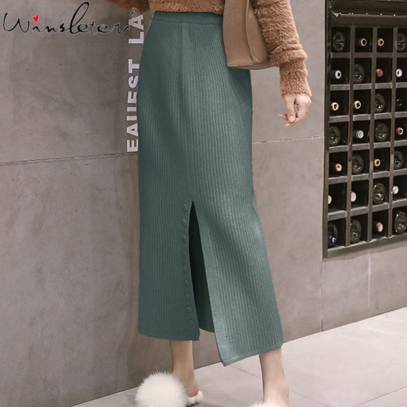 Knit Splits Midi Skirts Women Fashion Korean Hispter Skirt Spring Elegant High Waist Stretchy Skirts For Female Ladies T04404B, Black
Knit Splits Midi Skirts Women Fashion Korean Hispter Skirt Spring Elegant High Waist Stretchy Skirts For Female Ladies T04404B, Black