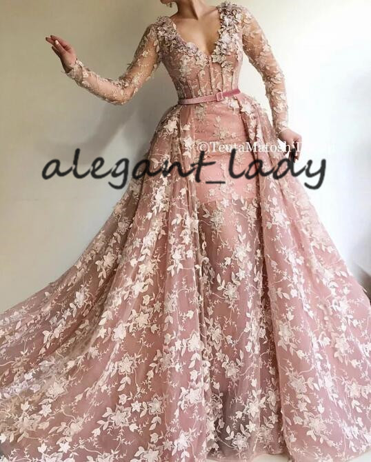 Timeless Flower Baby Pink Evening Pageant Dresses 2020 Illusion Long Sleeve V-neck Lace 3D Floral Mermaid Prom Gown Remove Train, Ivory
Timeless Flower Baby Pink Evening Pageant Dresses 2020 Illusion Long Sleeve V-neck Lace 3D Floral Mermaid Prom Gown Remove Train, Ivory