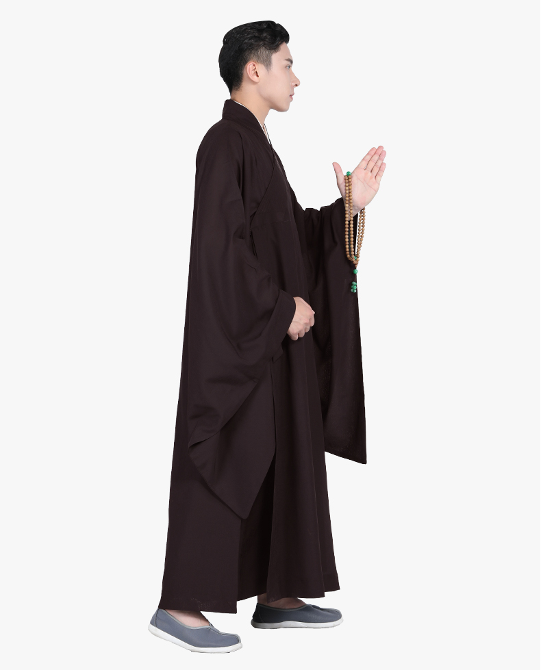 Temples Monk Training Uniform Lay Buddhist clothes set Buddhism Robe appliance Lay Buddhist Long Robe Lay Monk Meditation Gown