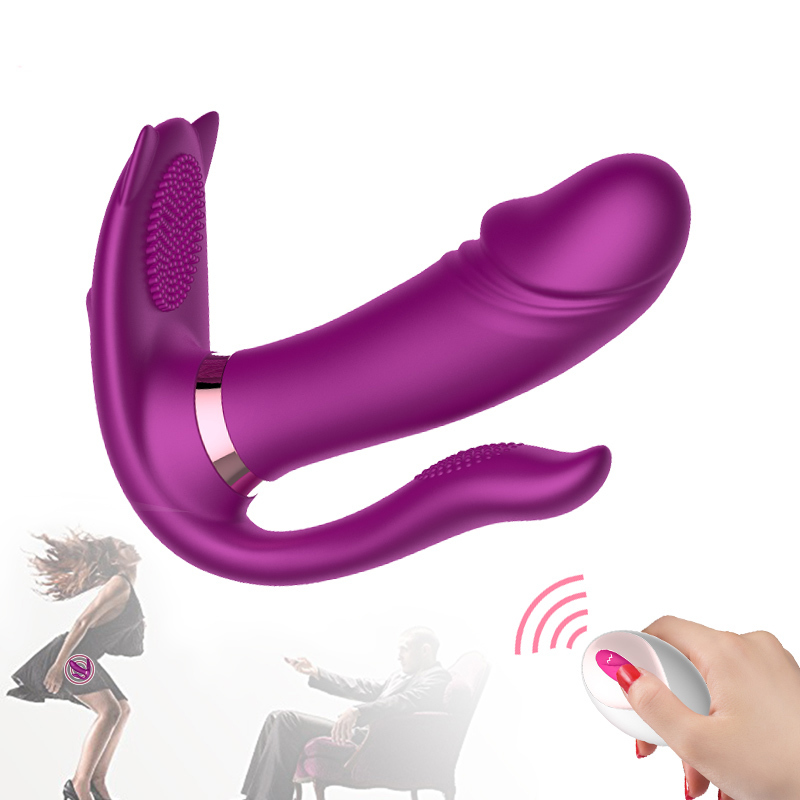Intelligent Butterfly G Spot Dildo Vibromasseur 9 Vitesse Puissante Culotte Vibrante Sans Fil Stimulateur Clitoris À Distance Femmes Sex toys Y19
