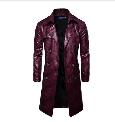Men Long Trench Coat 2019 New Fashion Autumn Spring PU Leather Long Overcoat British Double Breasted Slim Fit Male Coat Trench, Royal blue
Men Long Trench Coat 2019 New Fashion Autumn Spring PU Leather Long Overcoat British Double Breasted Slim Fit Male Coat Trench, Royal blue