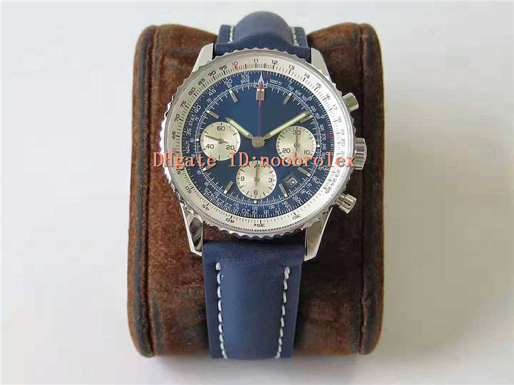 AL NAVITIMER Chronograph B10 Men Watch ETA 7750 Automatic 28800vph Blue Dial 316L Steel Sapphire Bi-directional rotating bezel Leather Strap
AL NAVITIMER Chronograph B10 Men Watch ETA 7750 Automatic 28800vph Blue Dial 316L Steel Sapphire Bi-directional rotating bezel Leather Strap
