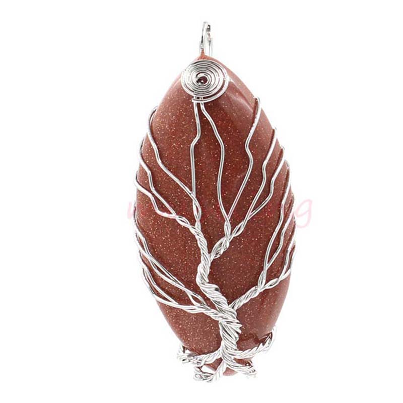 Bohemian Healing Chakra Wicca Witch Amulet Pendants Necklace Chain Horse Eye Tree of Life Jewelry For Women Natural Gemstone Charms Jewelry