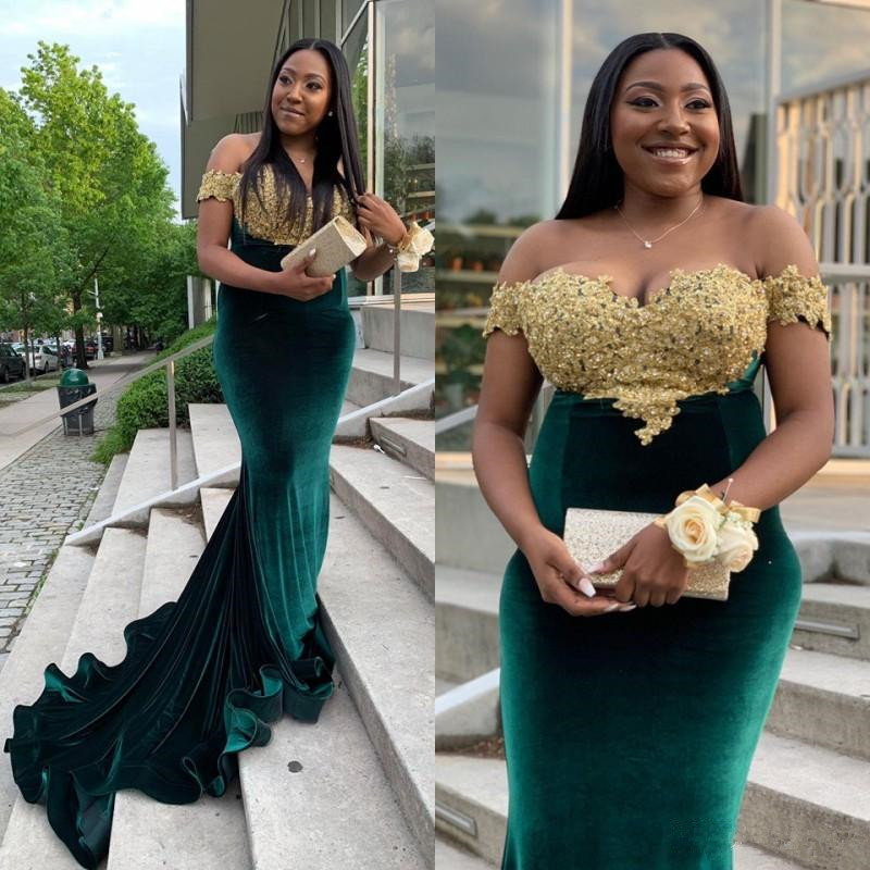 Soft Velvet Mermaid Evening Dresses with Champagne Applique Sweetheart Off Shoulder Prom Gowns African Plus Size Trumpet Dress, White
Soft Velvet Mermaid Evening Dresses with Champagne Applique Sweetheart Off Shoulder Prom Gowns African Plus Size Trumpet Dress, White