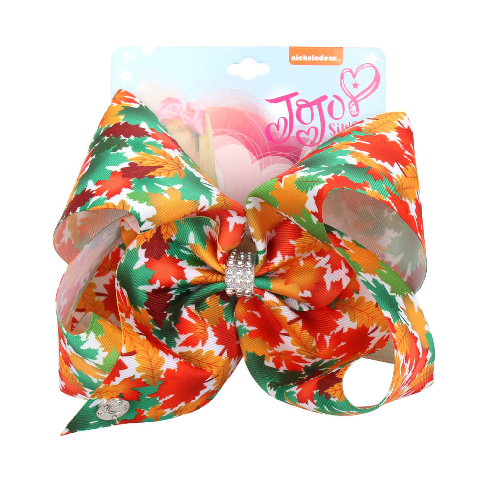 New diamond belt 8 inches fall maple jam pattern designer jojo siwa hair bows fashion hairpin with clips for girls, Black;brown
New diamond belt 8 inches fall maple jam pattern designer jojo siwa hair bows fashion hairpin with clips for girls, Black;brown