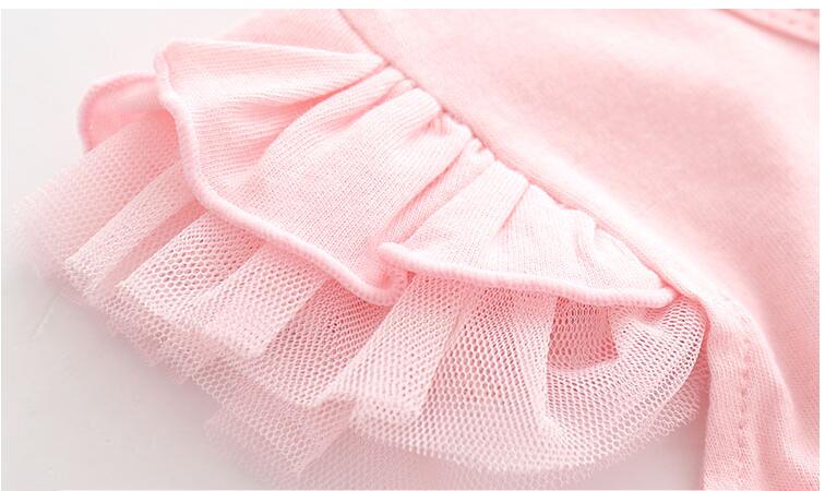 Cotton Infant Girls' Summertime Rompers - Elegant 'I Love Papa & Mama' Design for Newborns to One-Year Olds