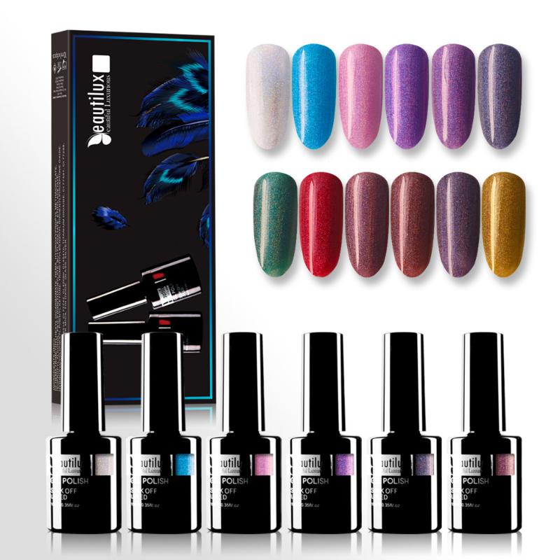 Beautilux Holographic Nail Gel Polish Kit UV LED Nails Art Gels Varnish Set Semi Permanent Nail Lacquer Manicure 10ml 6pcs/lot, Ch01-06
Beautilux Holographic Nail Gel Polish Kit UV LED Nails Art Gels Varnish Set Semi Permanent Nail Lacquer Manicure 10ml 6pcs/lot, Ch01-06