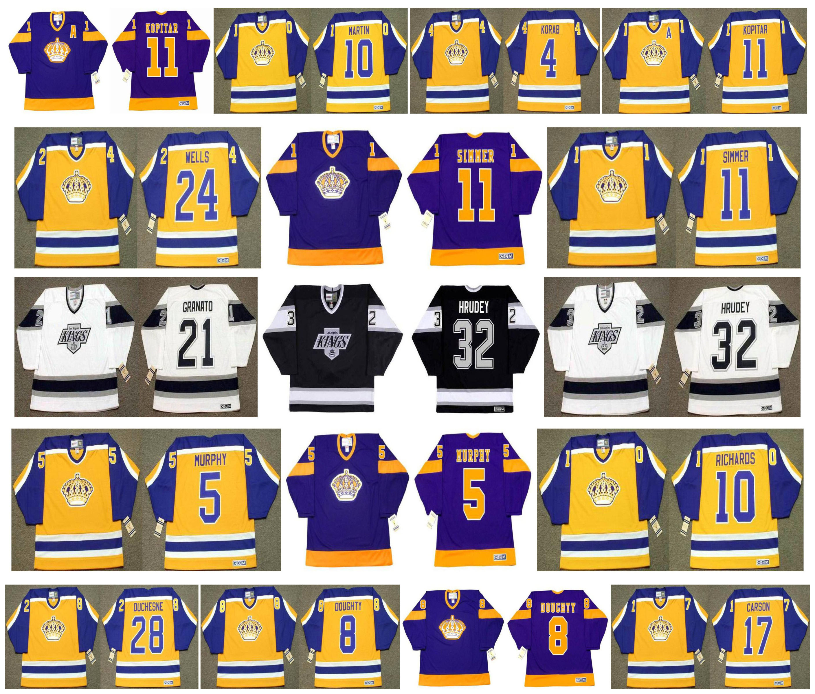 Vintage Los Angeles Kings Jersey 10 RICK MARTIN 4 JERRY KORAB 11 Anze Kopitar 28 STEVE DUCHESNE 8 Drew Doughty 17 Jimmy Carson Retro Hockey, As pic
Vintage Los Angeles Kings Jersey 10 RICK MARTIN 4 JERRY KORAB 11 Anze Kopitar 28 STEVE DUCHESNE 8 Drew Doughty 17 Jimmy Carson Retro Hockey, As pic