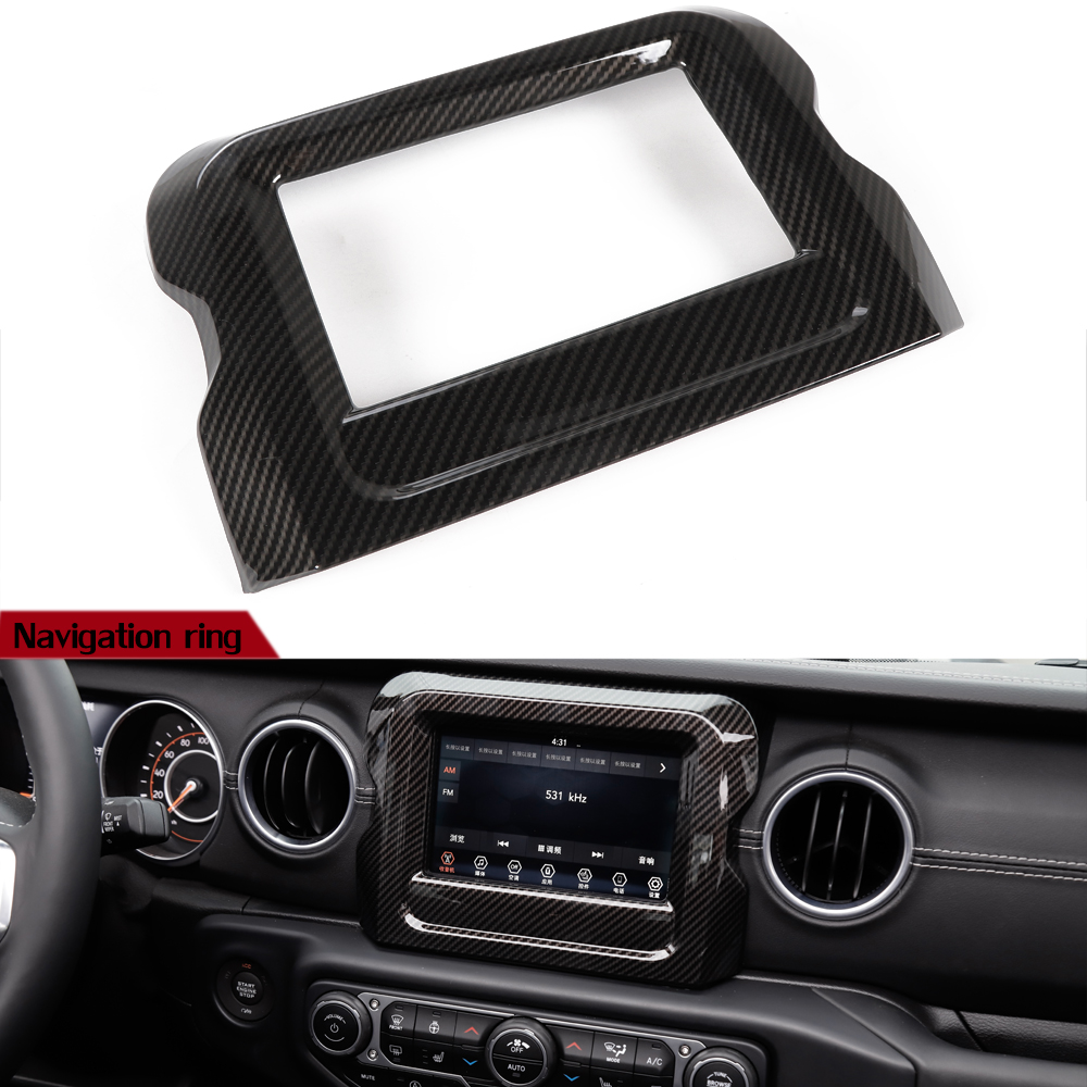 Carbon Fiber ABS Interior Kit Accessories Decoration Cover Trim For Jeep Wrangler JL 18+ 23pc Interior Accessories