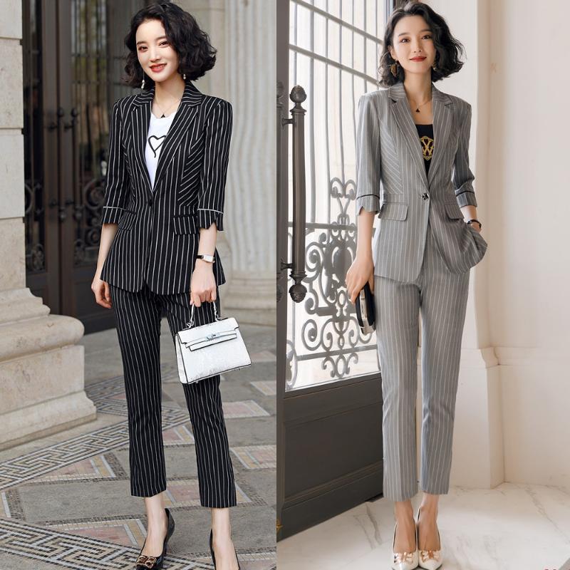 Fashion Casual Ladies Black Striped Blazer Women Business Suits Work Wear Uniforms Half Sleeve Jeckets and Pant Set, Blazer only
Fashion Casual Ladies Black Striped Blazer Women Business Suits Work Wear Uniforms Half Sleeve Jeckets and Pant Set, Blazer only