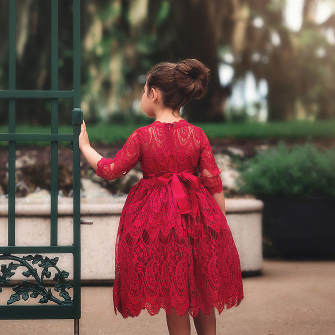 Girls Designer Dress Lace Princess Dress for Kids Bow Five-point Sleeve Skirt British Style New Fashion Style Good Quality 2019 Autumn, Red
Girls Designer Dress Lace Princess Dress for Kids Bow Five-point Sleeve Skirt British Style New Fashion Style Good Quality 2019 Autumn, Red