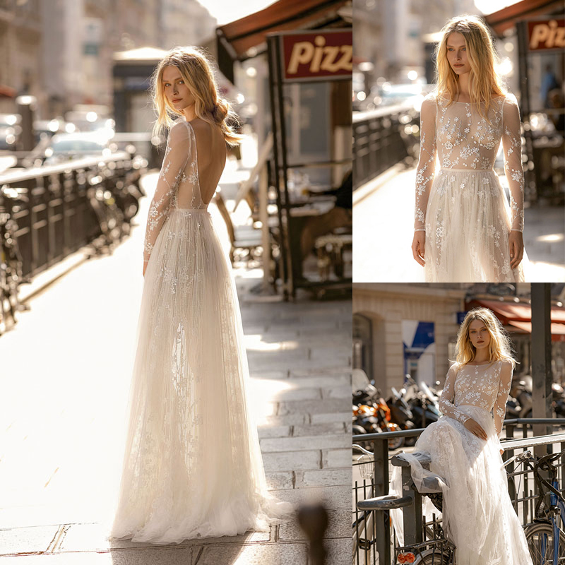 Newest Galikarten A Line Wedding Dresses Jewel Neck Long Sleeve Tulle Lace Applique Wedding Gowns Floor Length robe de mariée, Orange
Newest Galikarten A Line Wedding Dresses Jewel Neck Long Sleeve Tulle Lace Applique Wedding Gowns Floor Length robe de mariée, Orange