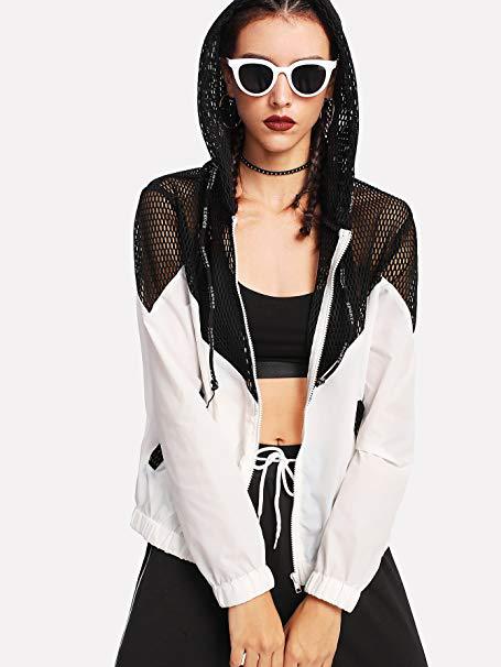 Black And White Tape Color Block Crop Hooded Jacket Women Casual Autumn Womens Fashion Mesh Sunscreen Sporty Outerwear
Black And White Tape Color Block Crop Hooded Jacket Women Casual Autumn Womens Fashion Mesh Sunscreen Sporty Outerwear