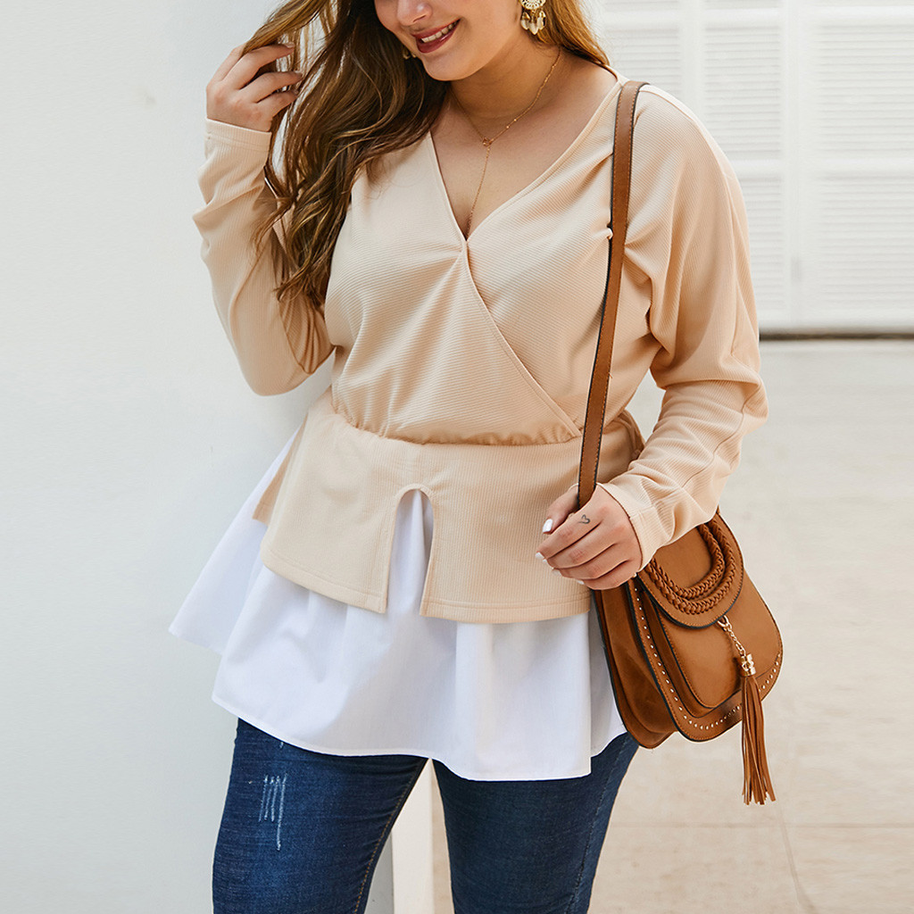Plus Size Fashion Knitted Blouse Patchwork Casual Winter Ladies Sexy V-Neck Tops Female Women Long Sleeve Shirt Blusas Pullover, Green
Plus Size Fashion Knitted Blouse Patchwork Casual Winter Ladies Sexy V-Neck Tops Female Women Long Sleeve Shirt Blusas Pullover, Green