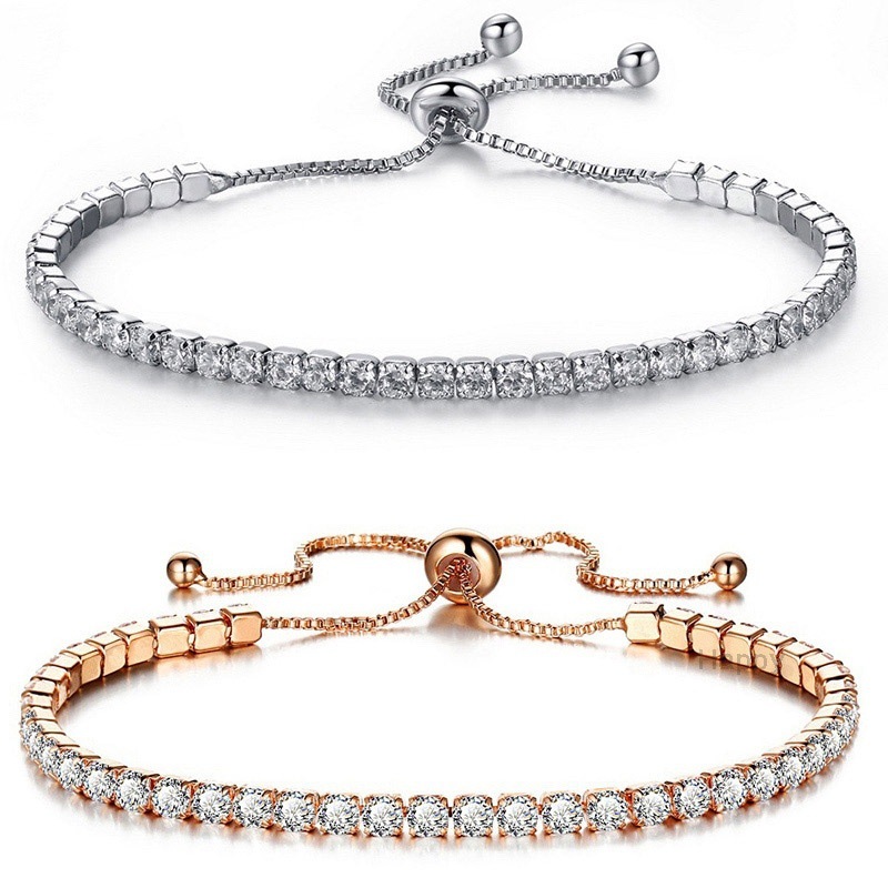 Fashion crystal ladies bracelet light micro-inlaid zircon bracelet female simple adjustable hand Party Jewelry Adjustable Bracelet For Women