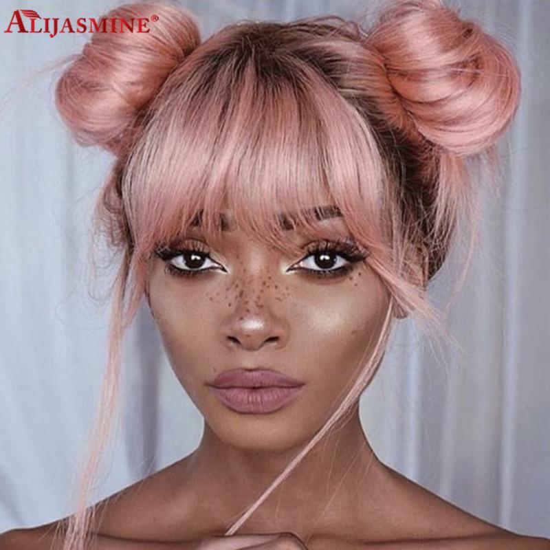 Colored Human Hair Wigs With Bangs Brazilian Remy #1B Brown Pink Grey Blonde 13x6 Lace Front Human Hair Wigs For Women Bang Wig, 1b brown color
Colored Human Hair Wigs With Bangs Brazilian Remy #1B Brown Pink Grey Blonde 13x6 Lace Front Human Hair Wigs For Women Bang Wig, 1b brown color