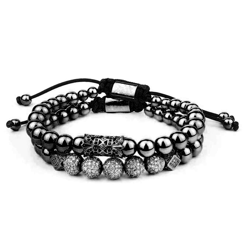 2pcs/set Men Bracelet Stainless Steel beads jewelry charms for women pulseira Holiday gifts