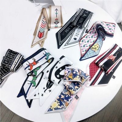 2019 Women Fashion Ribbon Silk Scarf Beautiful Design Neckerchief Hair Band Bag Handle Wraps Small Neck Silk Scarves
2019 Women Fashion Ribbon Silk Scarf Beautiful Design Neckerchief Hair Band Bag Handle Wraps Small Neck Silk Scarves
