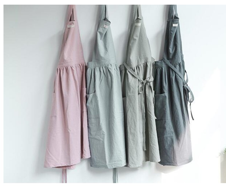 Newest Vintage Women Lady Linen Cross Back Apron Housework Baking Wrap Florist Dress Cafe Kitchen Cooking Casual Apron Dropship1
