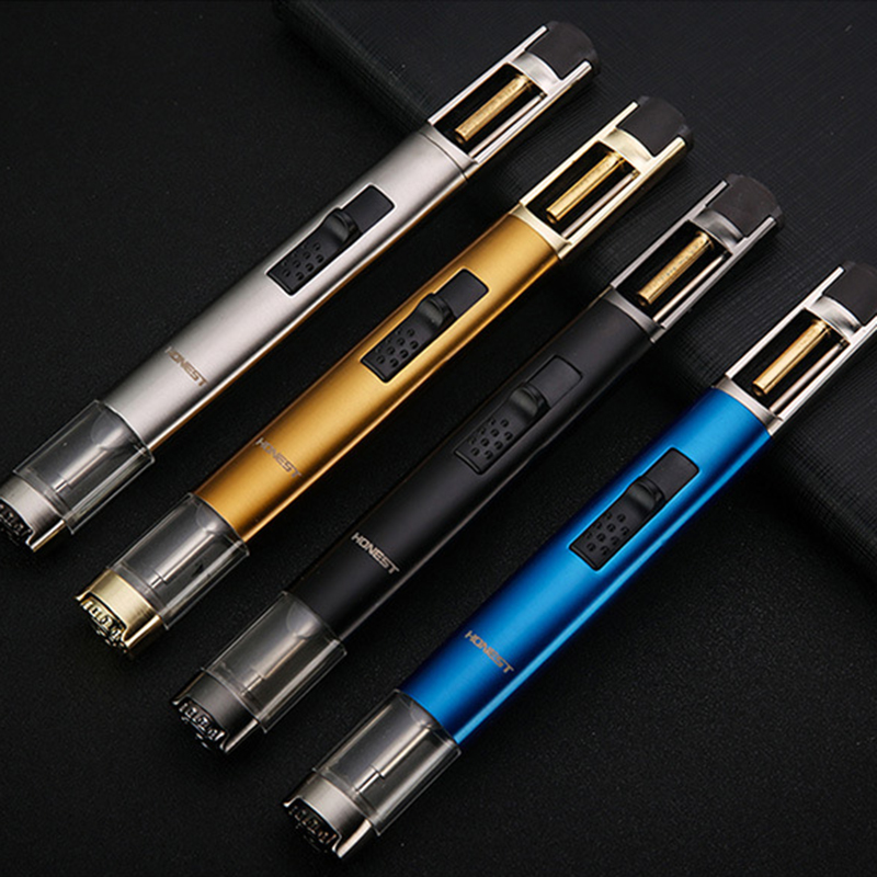 Honest Pen shape Jet Lighter Blue Flame Fuel Visible Windproof Inflatable Lighters for Kitchen Cooking BBQ
Honest Pen shape Jet Lighter Blue Flame Fuel Visible Windproof Inflatable Lighters for Kitchen Cooking BBQ