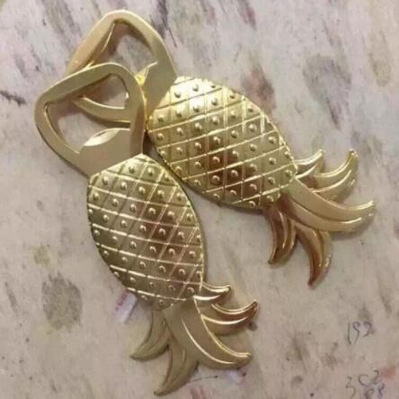 100PCSLOT New Arrival Wedding Bridal Favor Gifts Gold Pineapple Bottle Opener Party Favors Gift 8069147