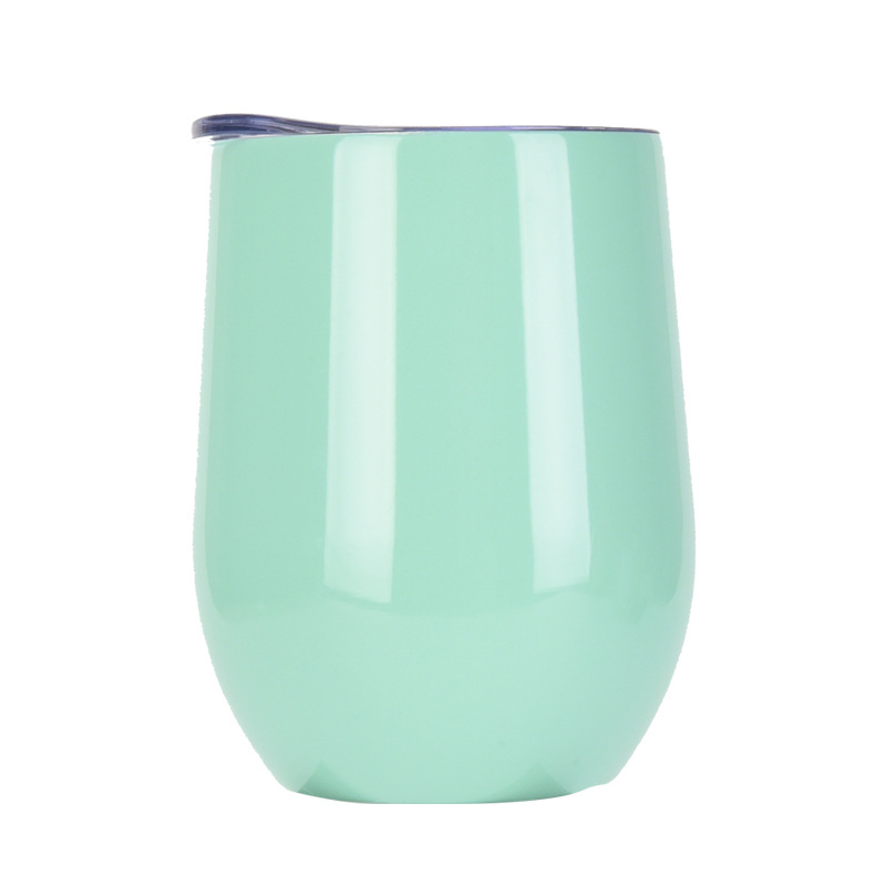 Colorful 12oz Wine Tumbler with Lid 304 Stainless Steel Flute Tumblers Double Wall Wine Glass multicolour Z11