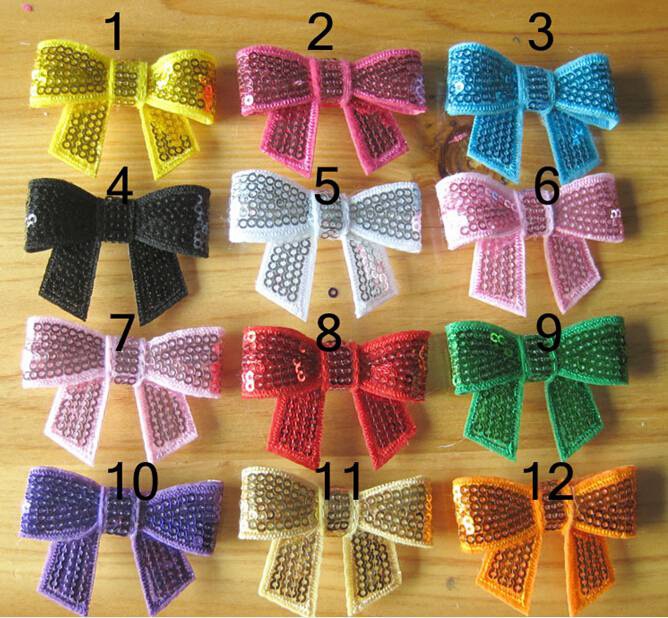 Girls Hair Accessories Kids 2" Shinning sequins Bows Flowers Clips Baby headband Headwear Bow Hairpin Photo Props 60pcs HD3228