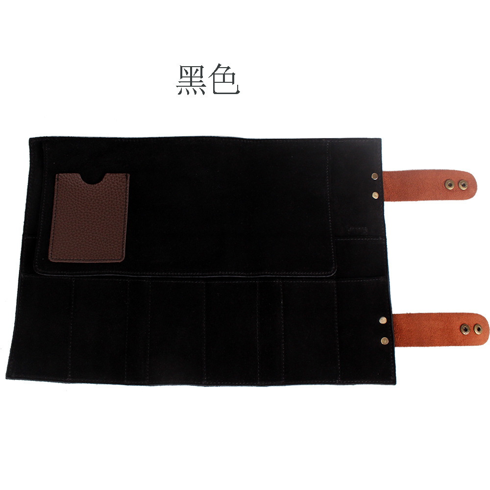Real Leather Hair Stylist Professional Barber Scissor Pouch Cases Salon Hairdresser Scissors Tool Holster Folding Bag 12 Pockets T190706