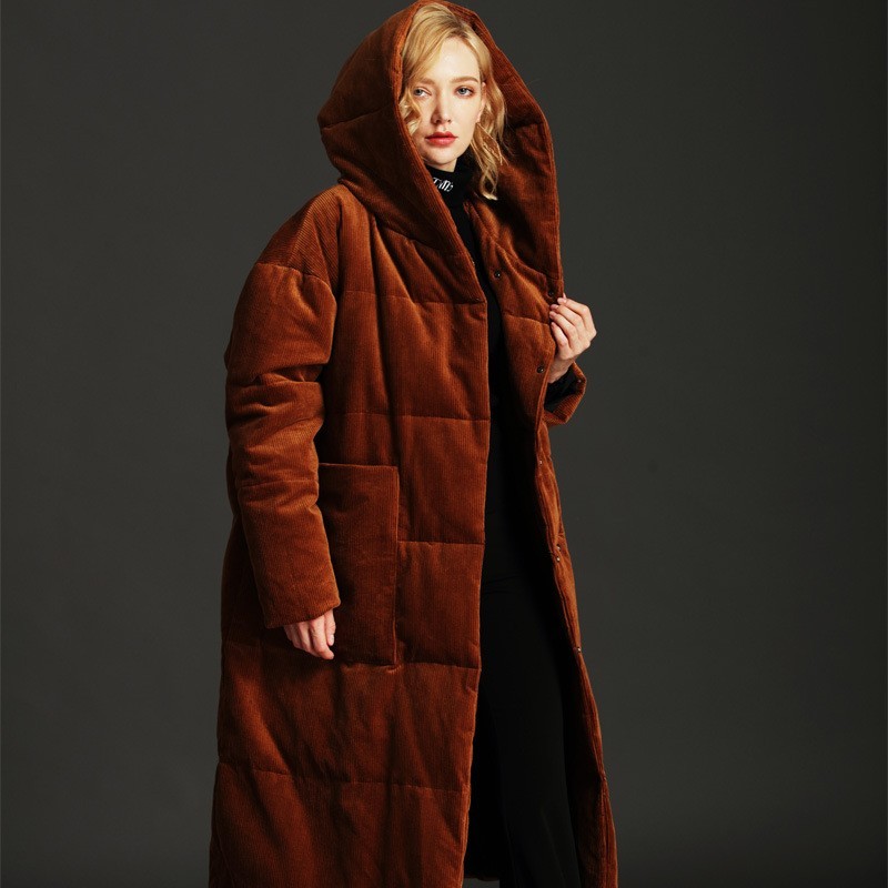 New Hooded Corduroy Coat Female Winter Thick Warm Plus Long Duck Down Jacket Women Oversize 5XL Brand Outerwear Ladies, Black
New Hooded Corduroy Coat Female Winter Thick Warm Plus Long Duck Down Jacket Women Oversize 5XL Brand Outerwear Ladies, Black