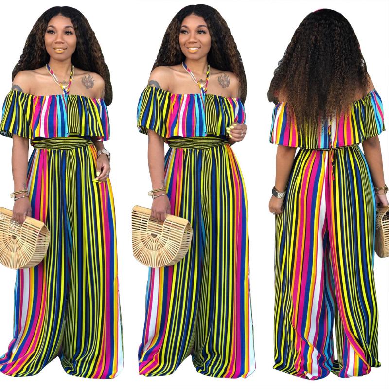 Women' sexy wrapped chest striped loose jumpsuit office lady long jumpsuit, Yellow
Women' sexy wrapped chest striped loose jumpsuit office lady long jumpsuit, Yellow