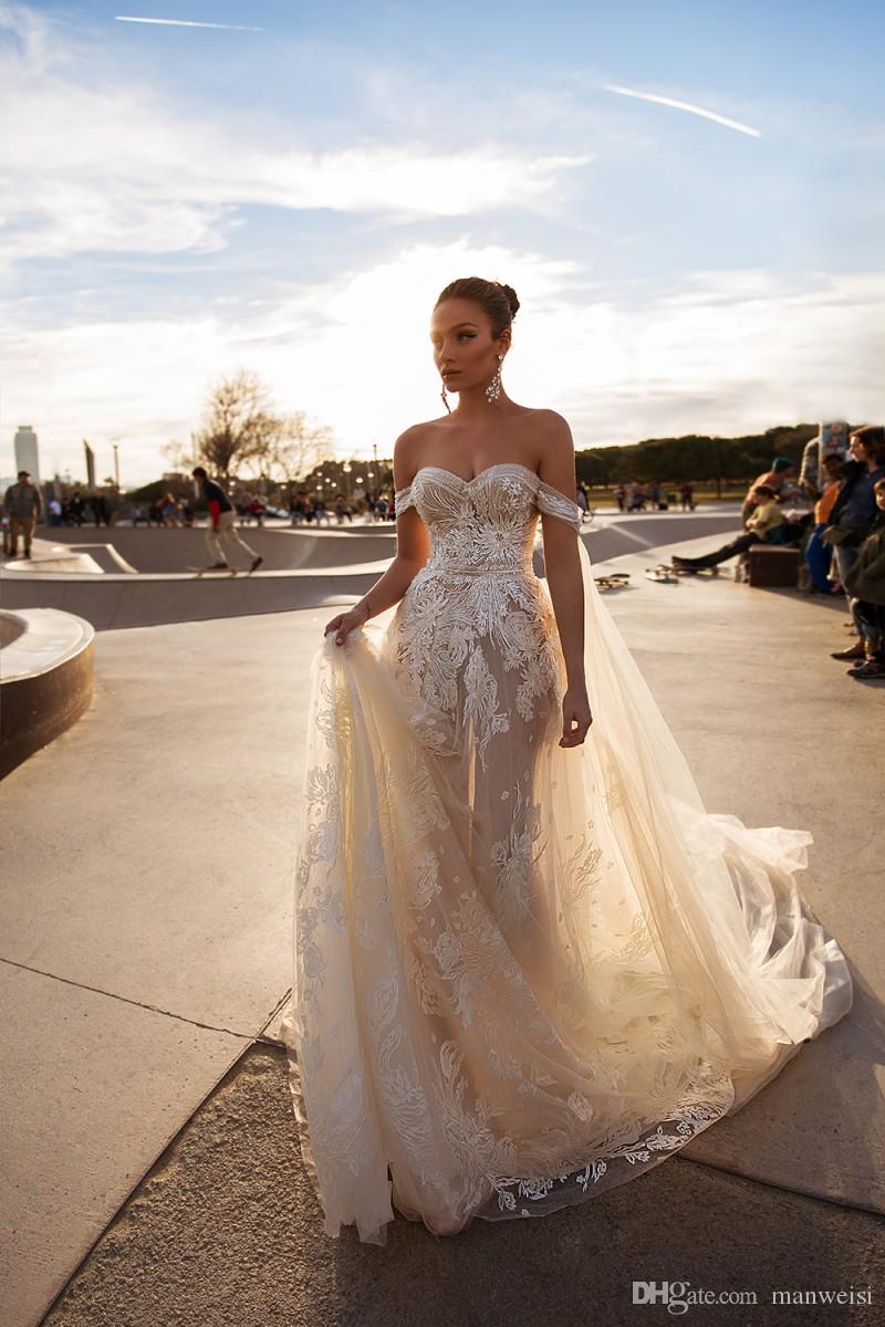crystal design dresses long off the shoulder boho lace appliqued bridal gowns country style beach wedding dress