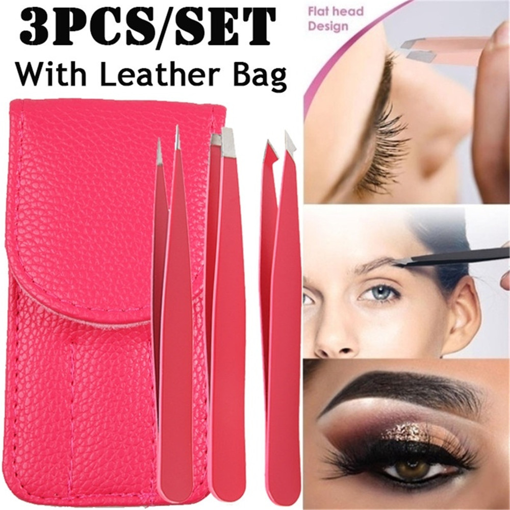 3Pcs/Set Stainless Steel Eyebrow Tweezer Set Professional Slant Tip Point Flat Tip Rose Pink Tweezers For Hair Removal Tools
3Pcs/Set Stainless Steel Eyebrow Tweezer Set Professional Slant Tip Point Flat Tip Rose Pink Tweezers For Hair Removal Tools