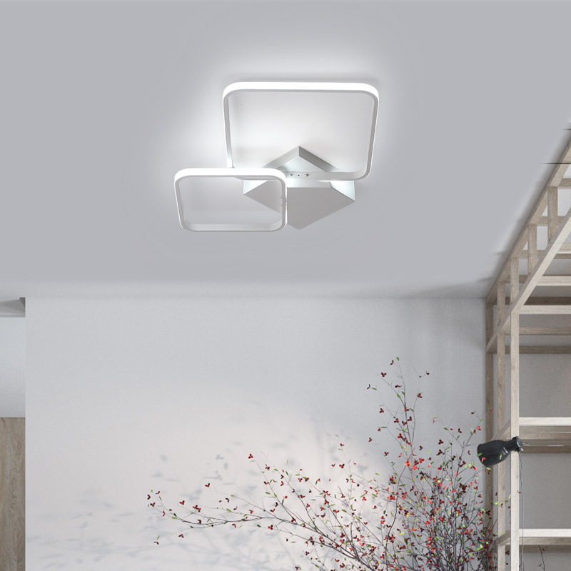 Led Nordic modern minimalist office aluminum Ceiling Lights rectangular bedroom restaurant pendant lamp