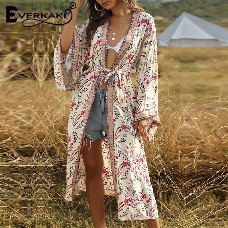 Everkaki Gypsy Kimonos Coats Boho Floral Print Sashes Ladies Vintage Loose Coat Long Kimono Female Casual 2020 Spring Summer New, Beige
Everkaki Gypsy Kimonos Coats Boho Floral Print Sashes Ladies Vintage Loose Coat Long Kimono Female Casual 2020 Spring Summer New, Beige