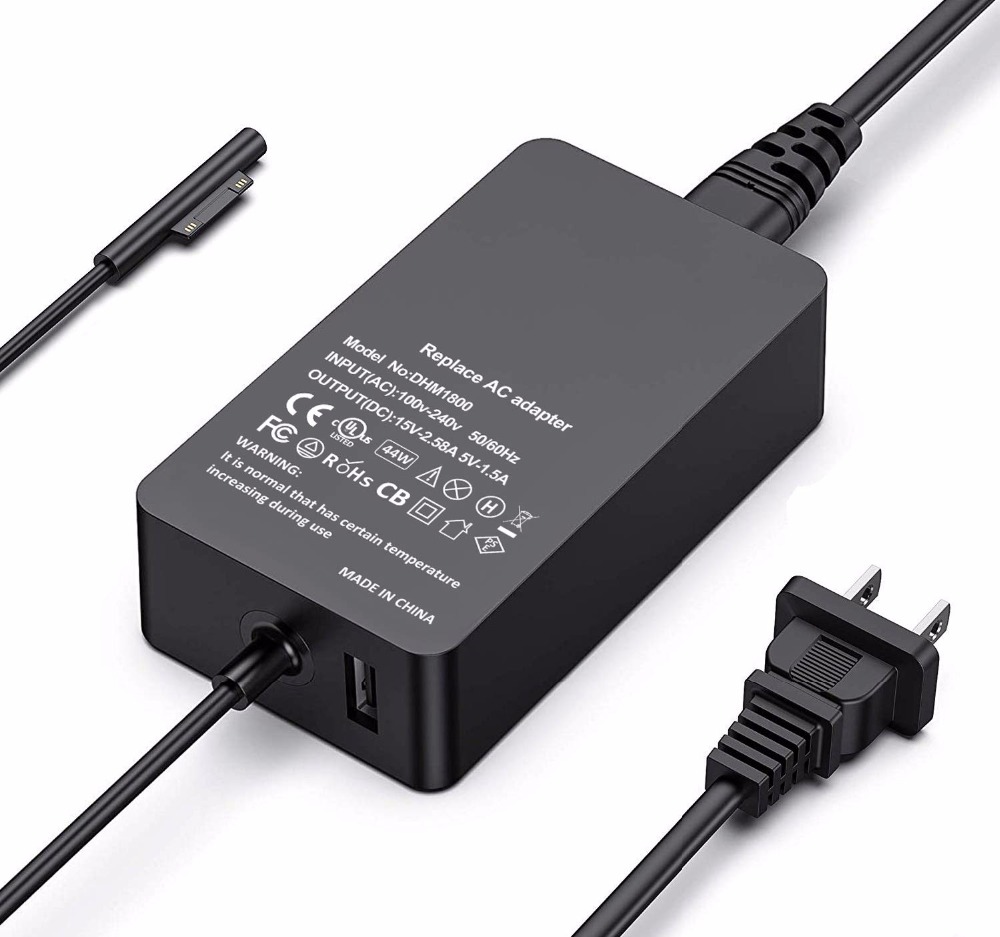 44W 15V 2.58A Power Supply for Microsoft Surface Pro 3/4/5/6/Surface Laptop 2 Go & Surface Book
44W 15V 2.58A Power Supply for Microsoft Surface Pro 3/4/5/6/Surface Laptop 2 Go & Surface Book