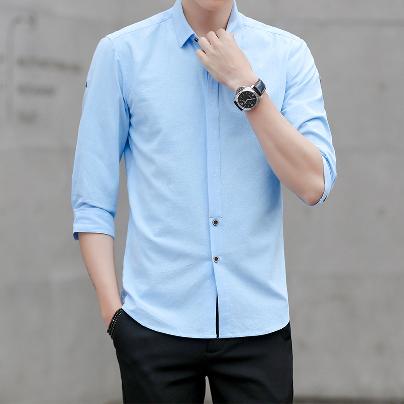 Korean Clothes Pure Cotton Shirt Men's Summer 3/4 Sleeve Korean Style Mens Shirts -4XL, Black
Korean Clothes Pure Cotton Shirt Men's Summer 3/4 Sleeve Korean Style Mens Shirts -4XL, Black