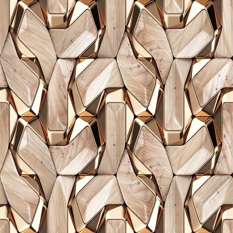 Self-Adhesive Mural Wallpaper Modern 3D Abstract Geometry Gold Metal Pattern Photo Wall Paper Living Room KTV Waterproof Canvas
