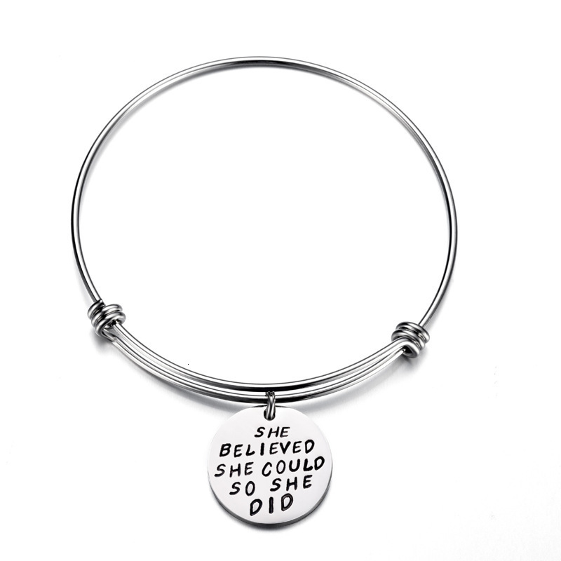 Self-improvement Bracelet She Believed She Could So She Did Stainless Steel Lettering Bracelet
Self-improvement Bracelet She Believed She Could So She Did Stainless Steel Lettering Bracelet