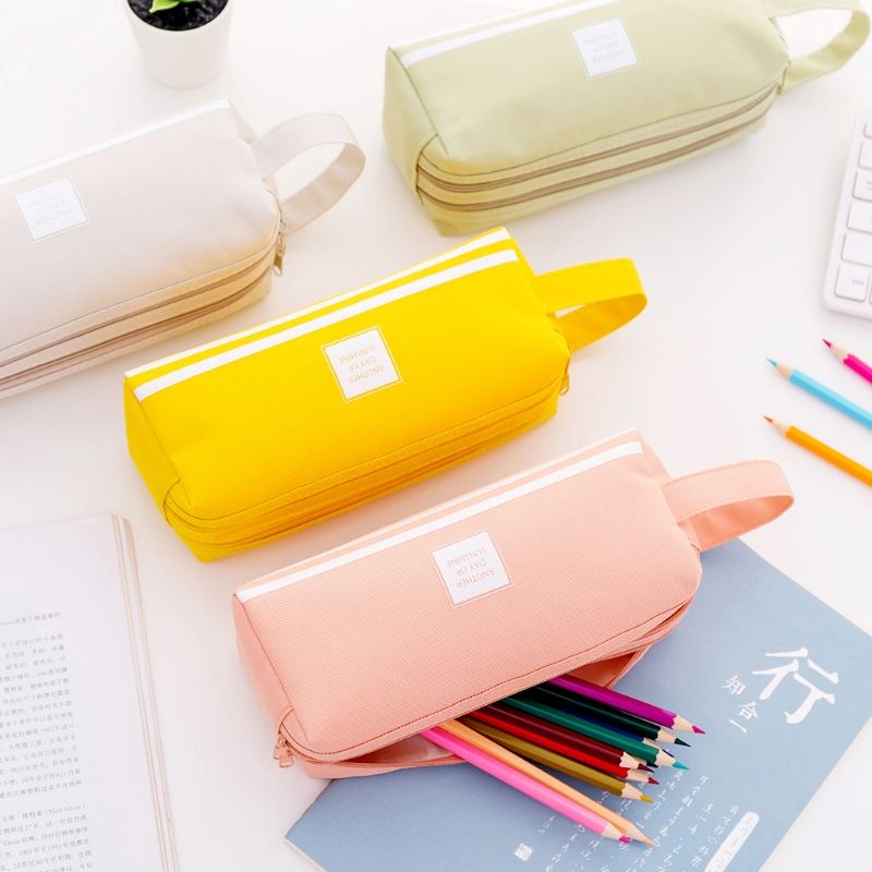 Creative Double Zipper Pencil Case Kawaii Pencilcase Large Capacity Pen Box For Girls Gifts Cute School Bag Stationery Supplies