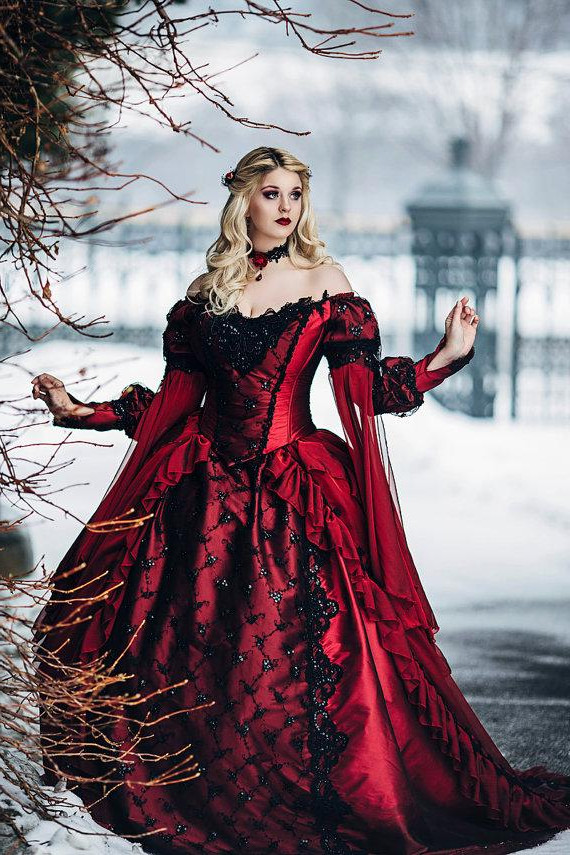 2021 Gothic Sleeping Beauty Princess Medieval Red and Black Ball Gown Wedding Dress Long Sleeve Lace Appliques Victorian Bridal Gowns, Pink
2021 Gothic Sleeping Beauty Princess Medieval Red and Black Ball Gown Wedding Dress Long Sleeve Lace Appliques Victorian Bridal Gowns, Pink