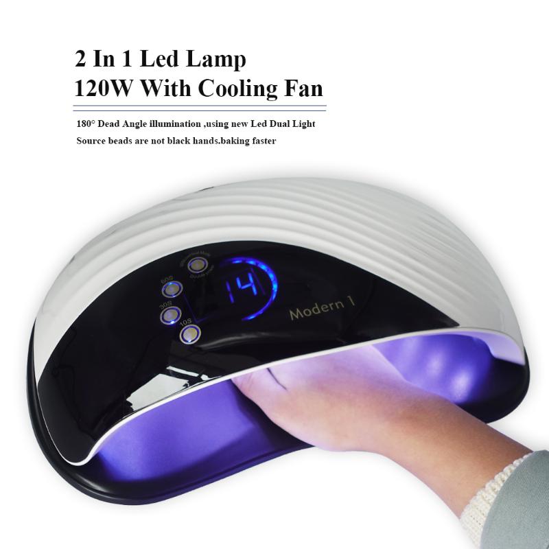 120W Built-in Cooling Fan UV LED Lamp Two Hands Nail Dryer 42 LEDS Fast Drying Gel Nail Polish Streamer LCD Display, As pic
120W Built-in Cooling Fan UV LED Lamp Two Hands Nail Dryer 42 LEDS Fast Drying Gel Nail Polish Streamer LCD Display, As pic