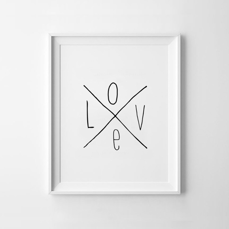 Love Kids poster print typography home decortion mottos handwritten words inspirational Frame not include canvas painting