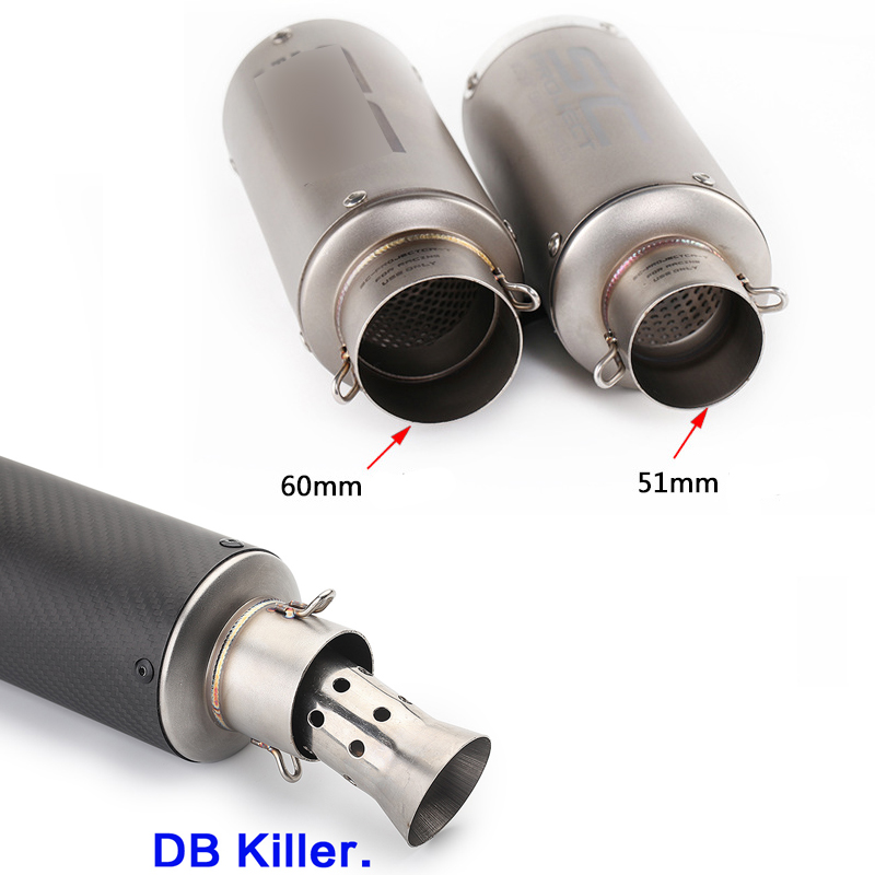 2025 new 51MM 60MM Universal Motorcycle Muffler carbon fiber Escape Exhaust DB killer Dirt Bike Scooter For SC Project bws PCX8237508 Free s