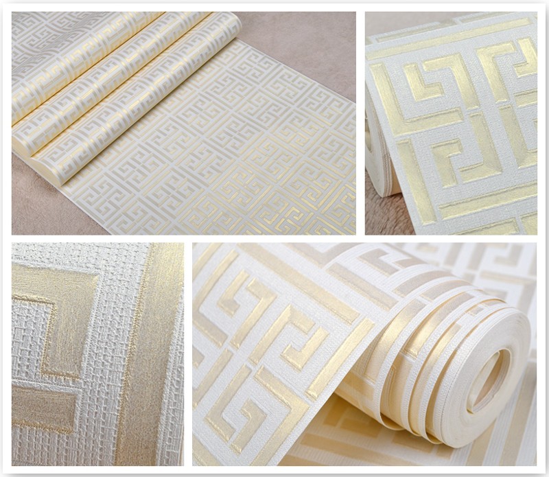 selling Greek Key Lattice Modern Geometric Wallpaper el Study Background Wall PVC Bathroom Waterproof Wallpaper5109256