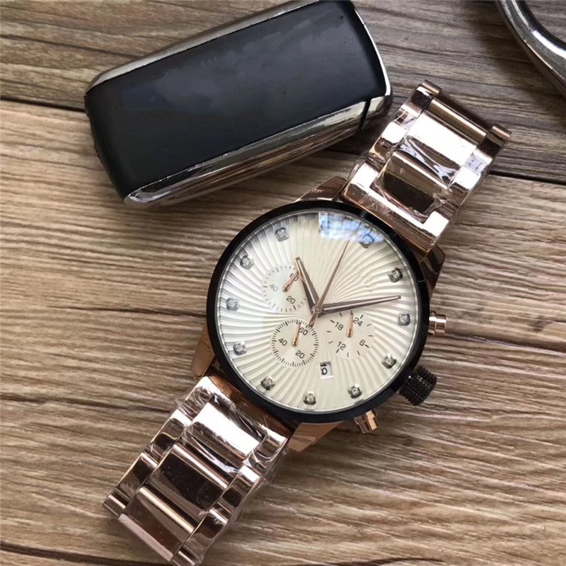 Hot sell Top quality Man watch Stainless steel luxury watch automatic watch male clock Fashion sports New watches 017, Black face